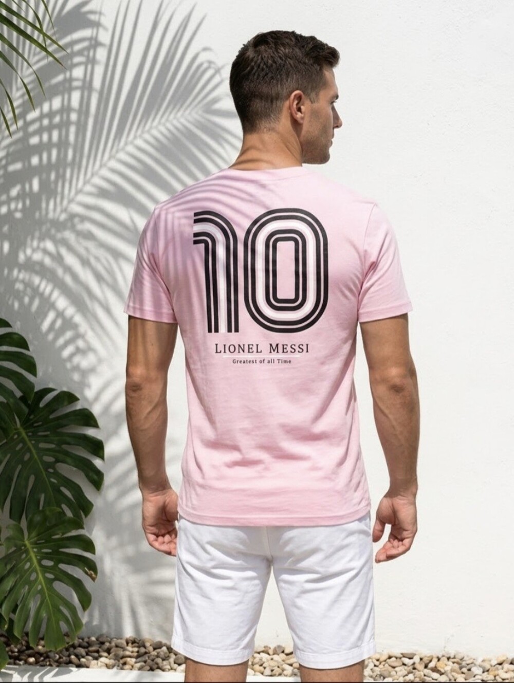 ADIDAS Lionel Messi #10 GOAT Graphic Tee Pink Shirt